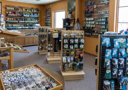 Inside the Fishwest Fly Shop in Kamas, Utah