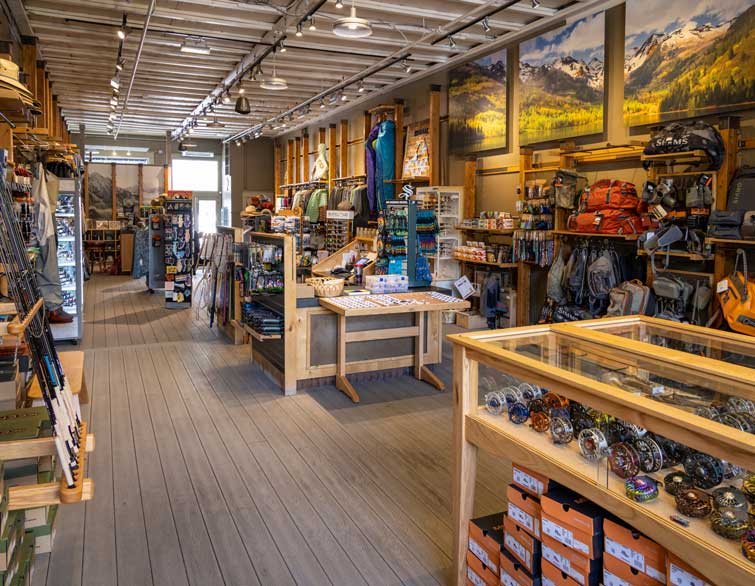 Inside the Fishwest Fly Shop in Park City, Utah