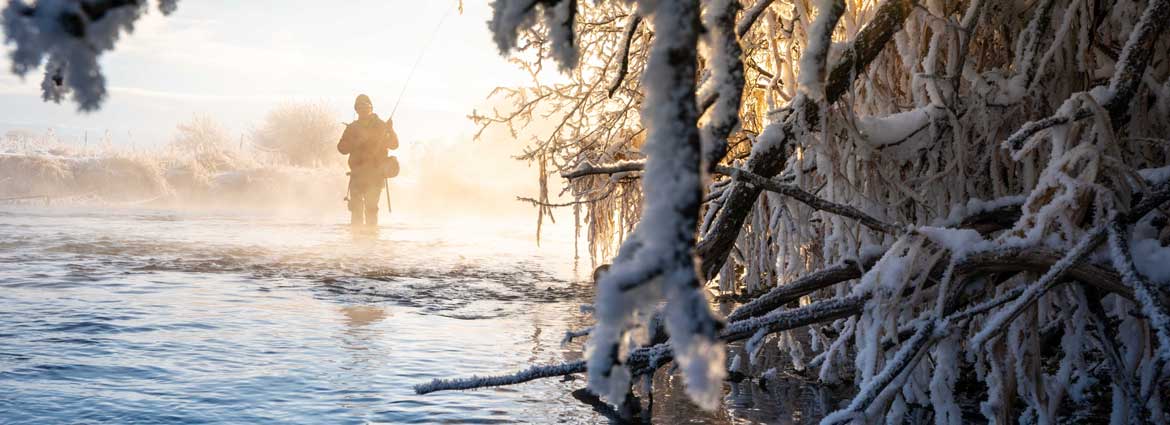 Fishwest employee JC Weeks fishes streamers on the Weber River in Northern Utah.