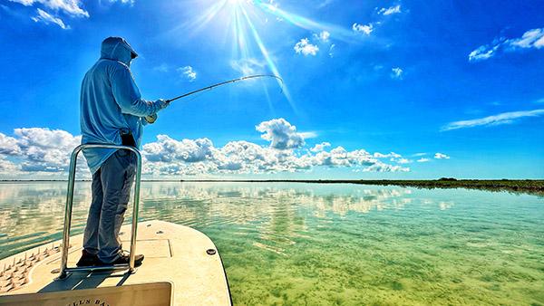 Hooked up with a nice bonefish in Deep Creek, Andros