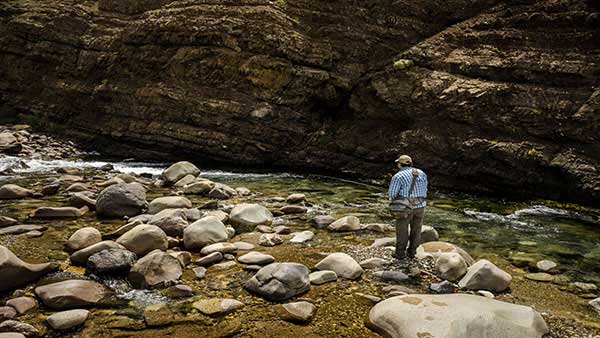 An angler fishing the Campo Lodge canyon
