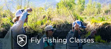 Fishwest Guide, Ian Bojanic, teaches fly fishing techniques on Utah’s Blue Ribbon trout stream the Provo River.